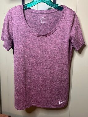 Nike Heathered Magenta Short Sleeve Dri-FIT Tee